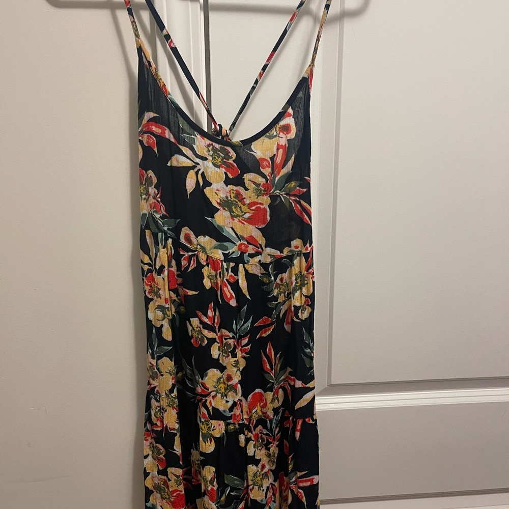 Roxy Floral Dress - Black, Red, Yellow